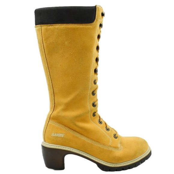 Lugz Shoes - Vintage Lugz Y2K Tall Tan Leather Lace-up Boots